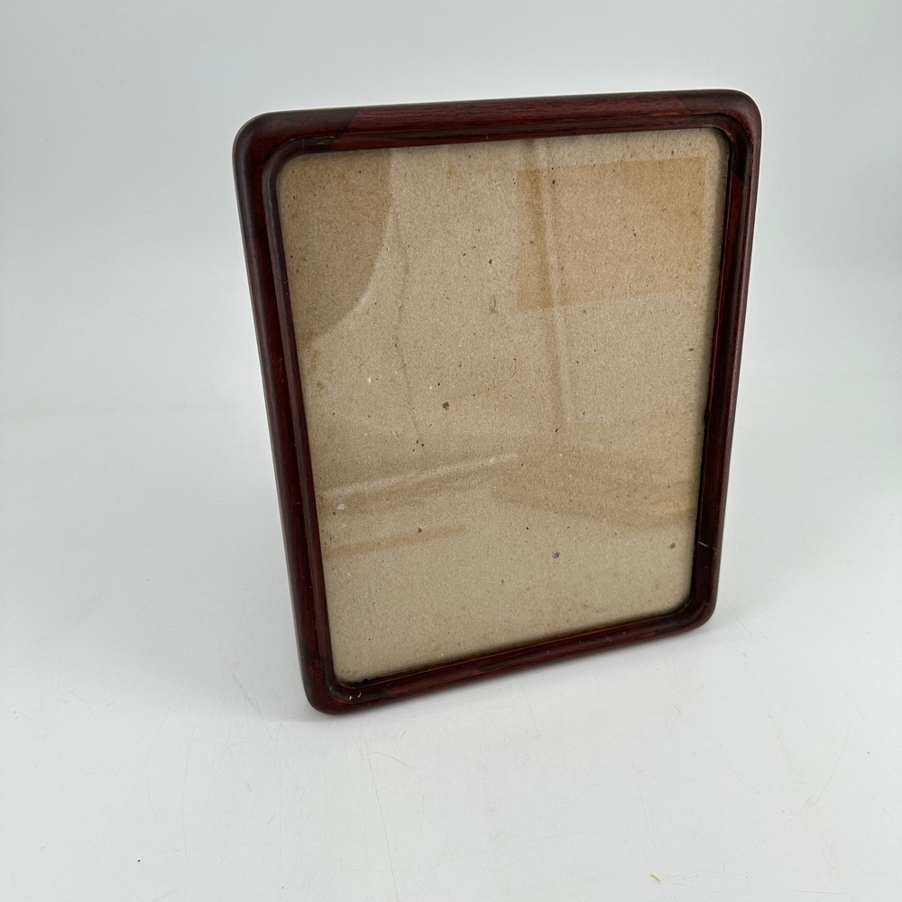 Vintage Solid Wood 8x10 Picture Frame Rounded Corners Dark Brown MCM Style